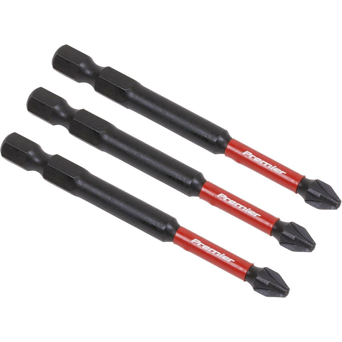 3 Piece 75mm Pozi Head #2 Impact Power Tool Bit Set S2 Steel Drill Bits