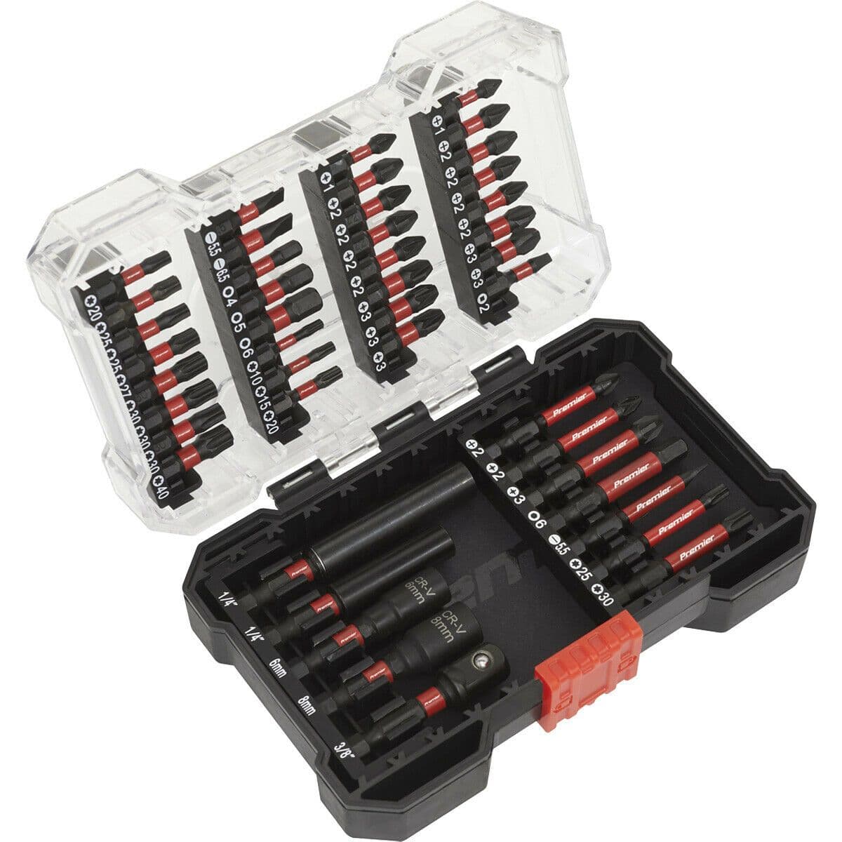 44 Piece Impact Grade Power Tool Bit Set S2 Steel Bits Plastic Storage Case