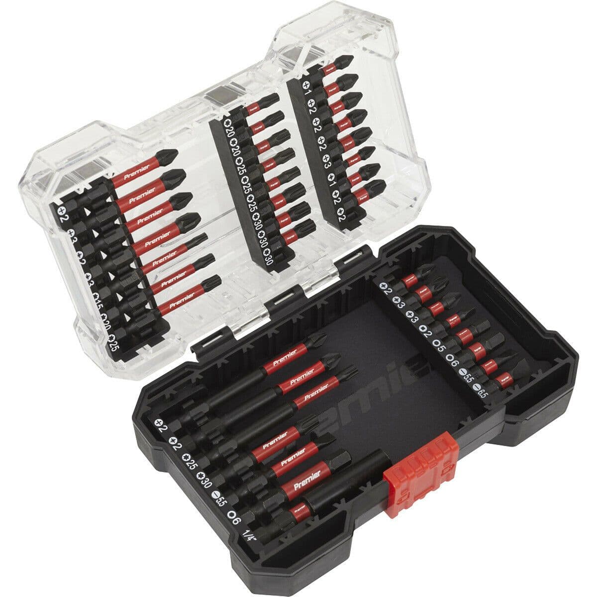 38 Piece Impact Grade Power Tool Bit Set S2 Steel Bits Plastic Storage Case