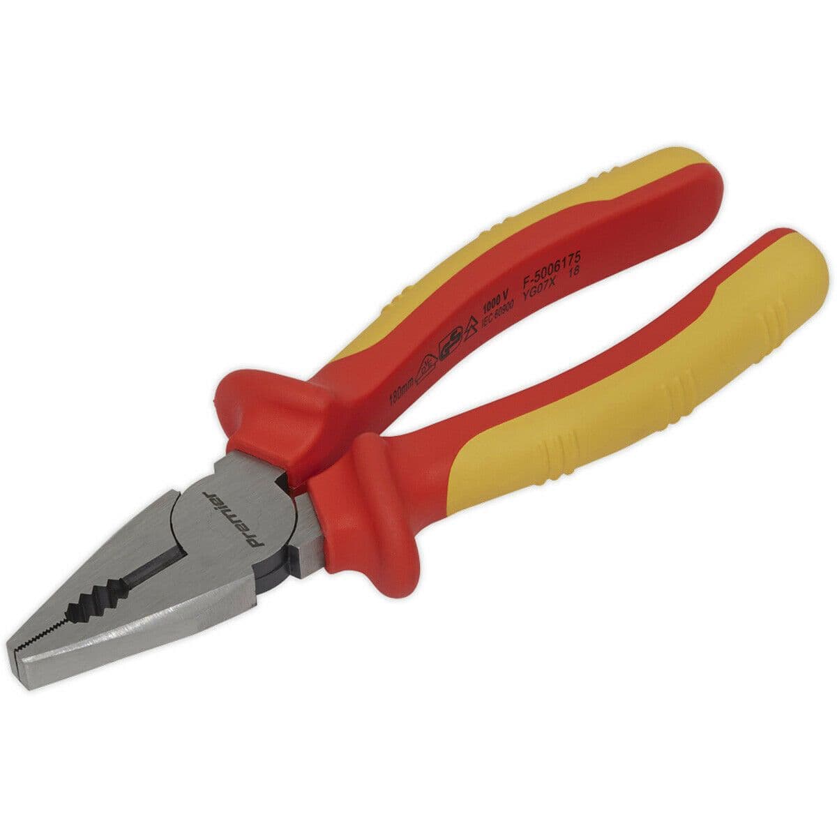 175mm Combination Pliers Serrated Jaws Hardened Cutting Edges VDE Approved