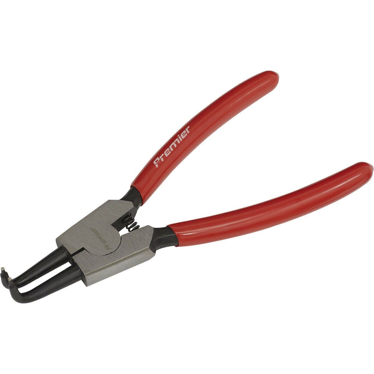140mm Bent Nose External Circlip Pliers Spring Loaded Jaws Non Slip Tips