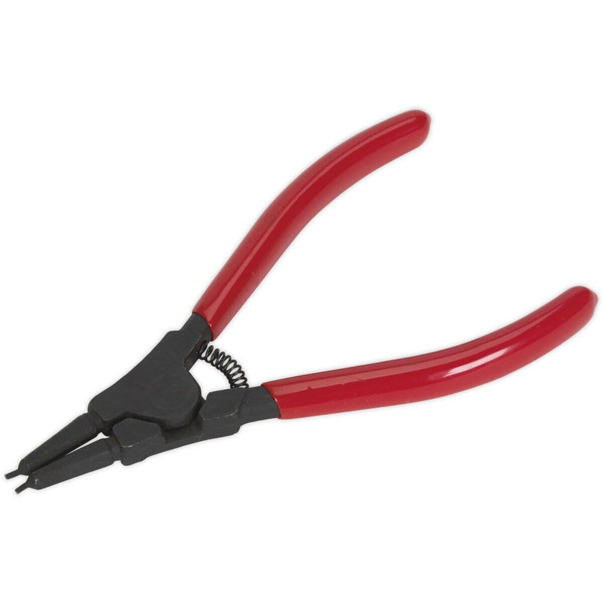 140mm Straight Nose External Circlip Pliers Spring Loaded Jaws Non Slip Tips