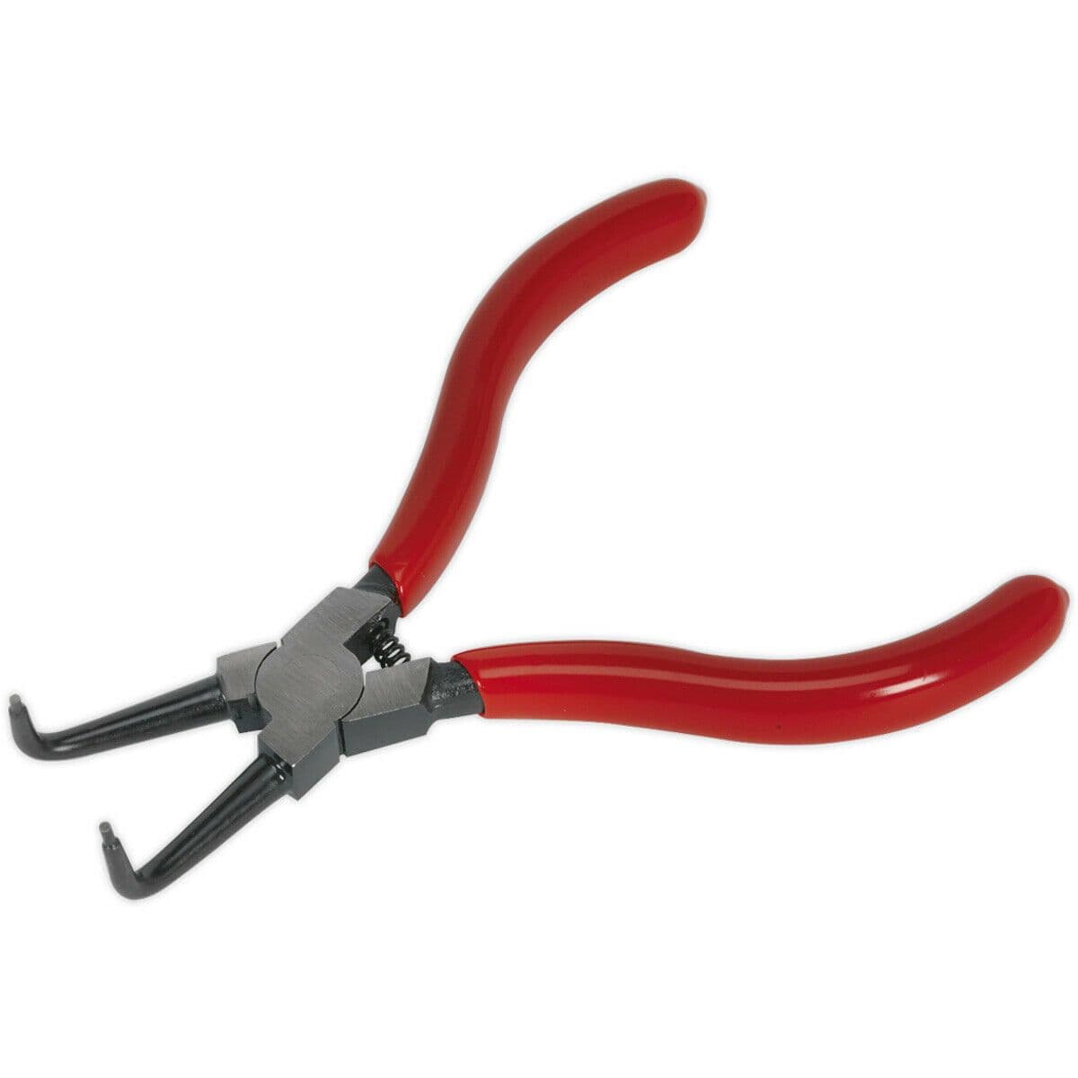 140mm Bent Nose Internal Circlip Pliers Spring Loaded Jaws Non Slip Tips