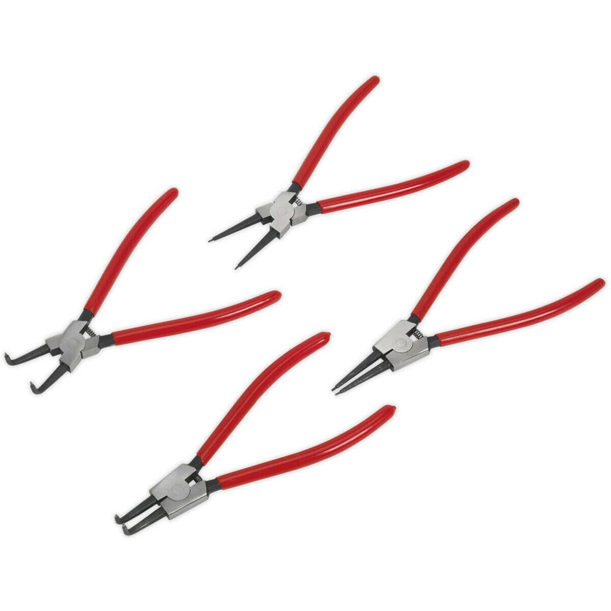 4 Piece 230mm Circlip Pliers Set Internal External Spring Loaded Jaws