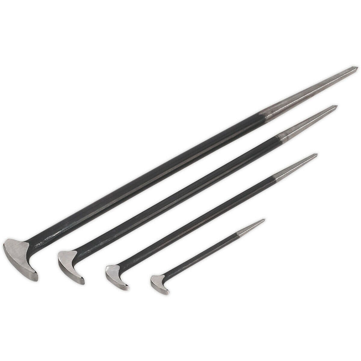 4 Piece Heel Bar Set 150mm 300mm 410mm & 510mm Steel Shafts Drop Forged