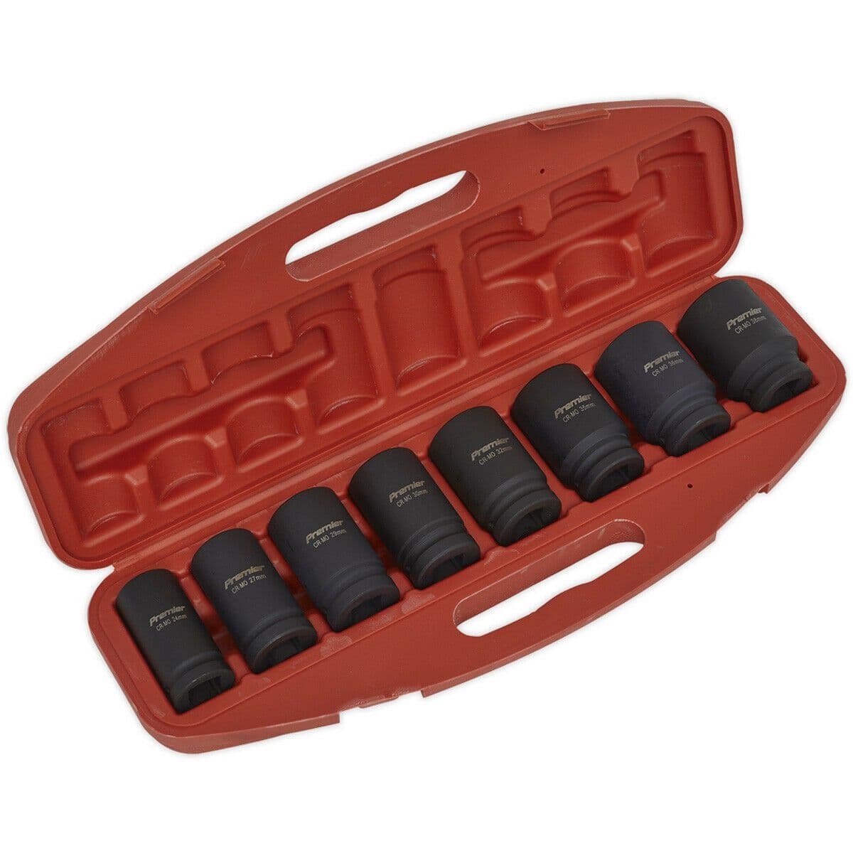 8pc DEEP Impact Socket Set 3 4" Square Drive Metric Air Wrench Storage Case