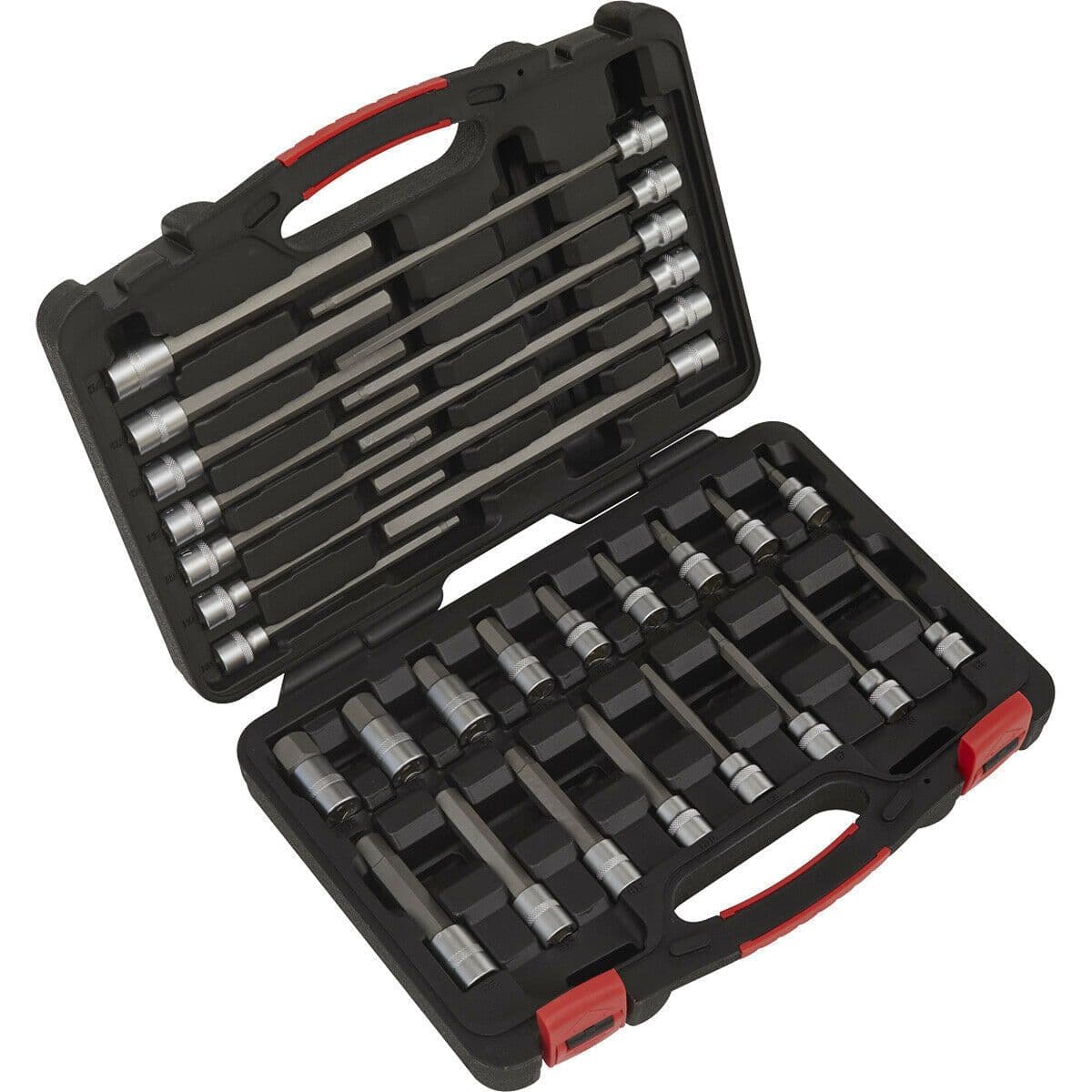 30 PACK METRIC Male Hex Bit Set 3 8" Square Drive Socket 200mm Long S2 STEEL