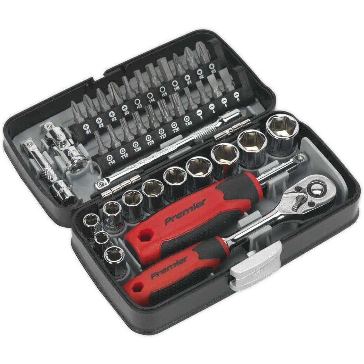 38 Piece 1 4 Inch Drive Socket Bit Set Chrome Vanadium Ratchet Wrench