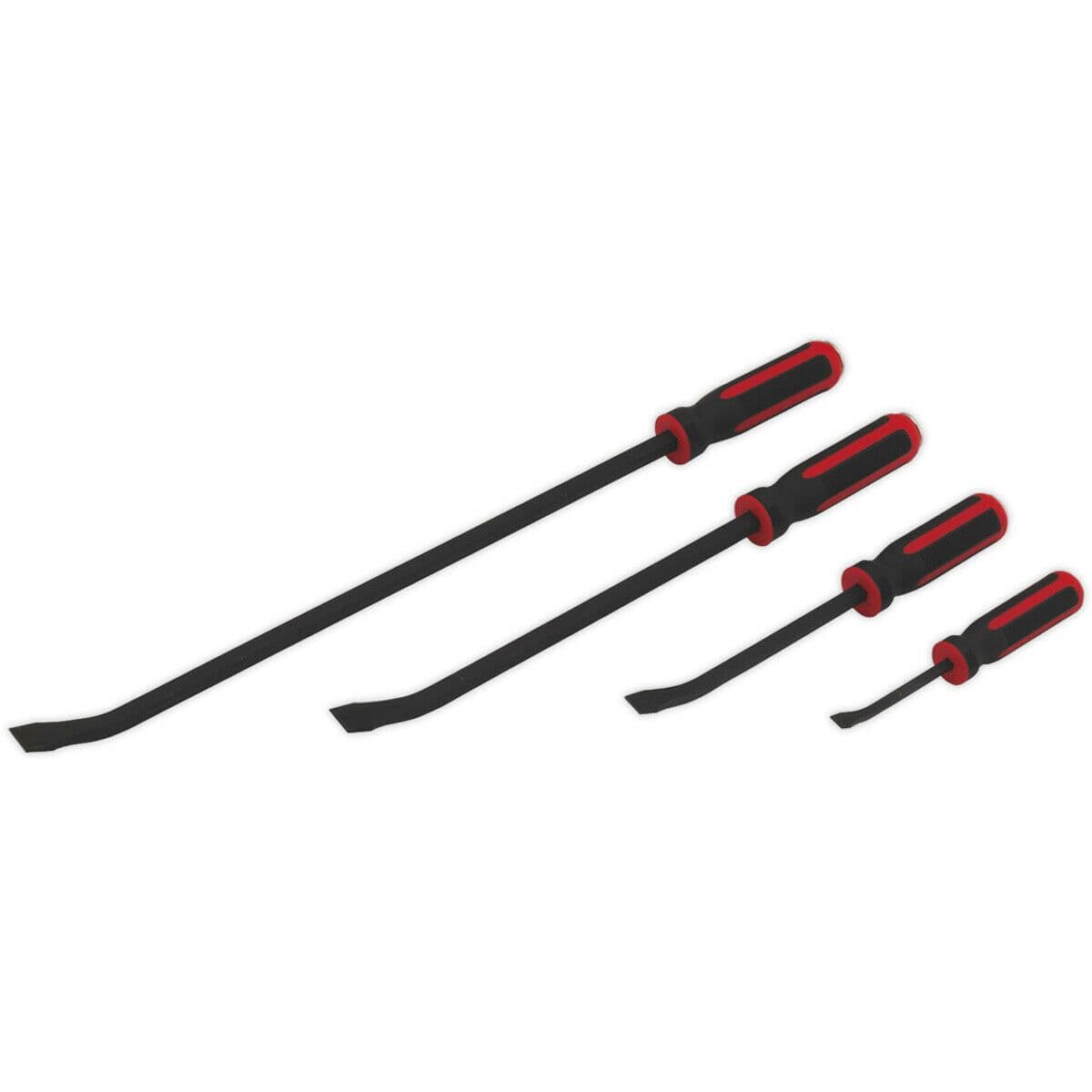 4 Piece Heavy Duty Pry Bar Set Hammer Cap Angled Shafts Chromoly Steel