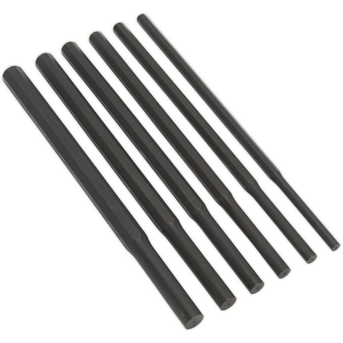 6 Piece Heavy Duty Parallel Pin Punch Set Hardened & Tempered 350mm Metric