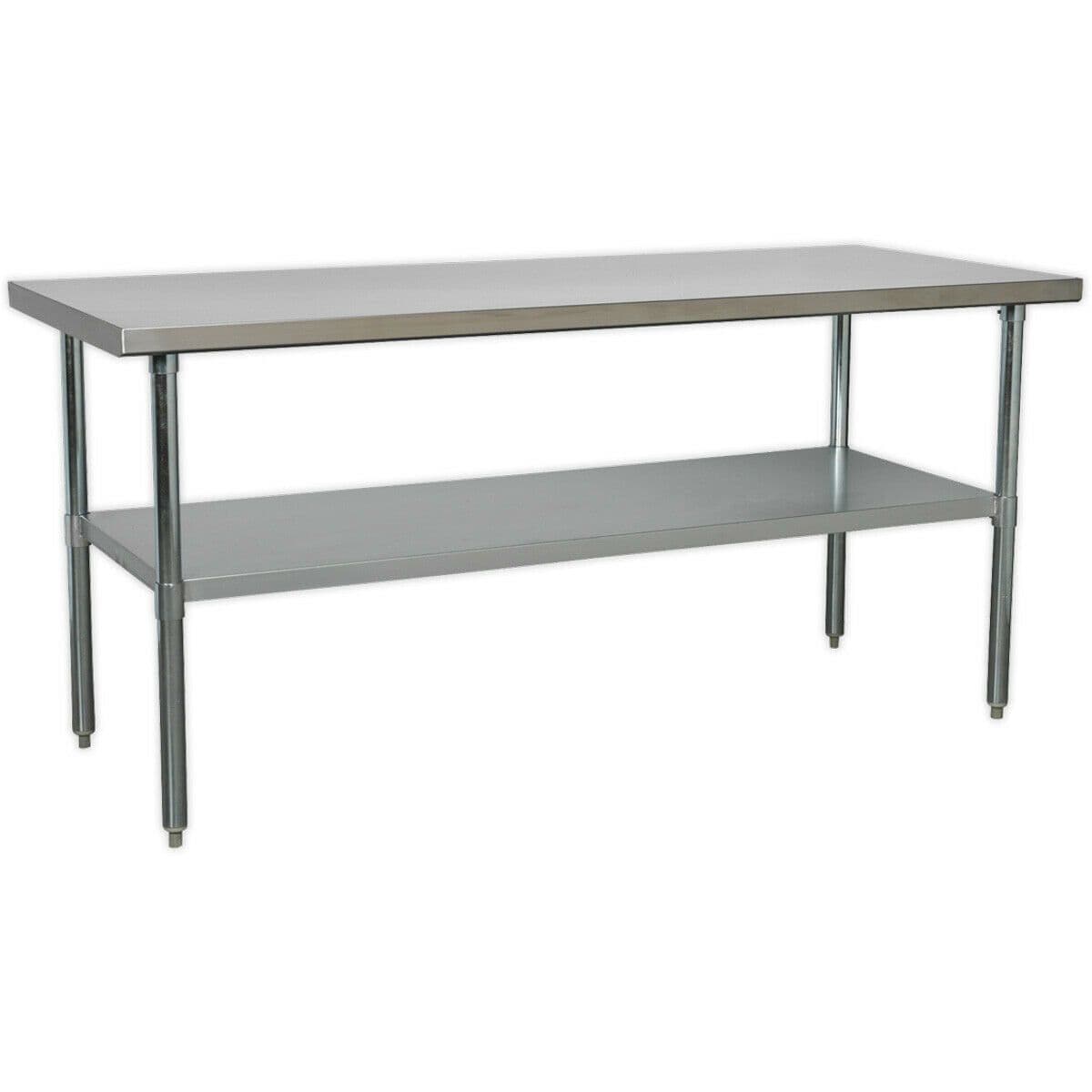 1.8m Stainless Steel Work Bench & Adjustable Storage Shelf Kitchen Station