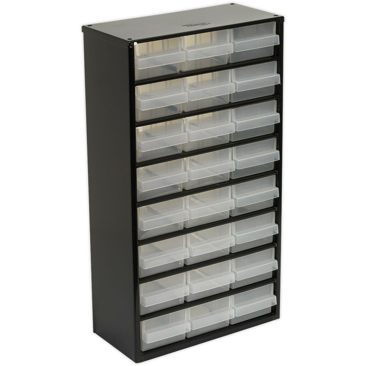305 x 155 x 555mm 24 Drawer Parts Cabinet - BLACK - Wall Mounted / Standing Box