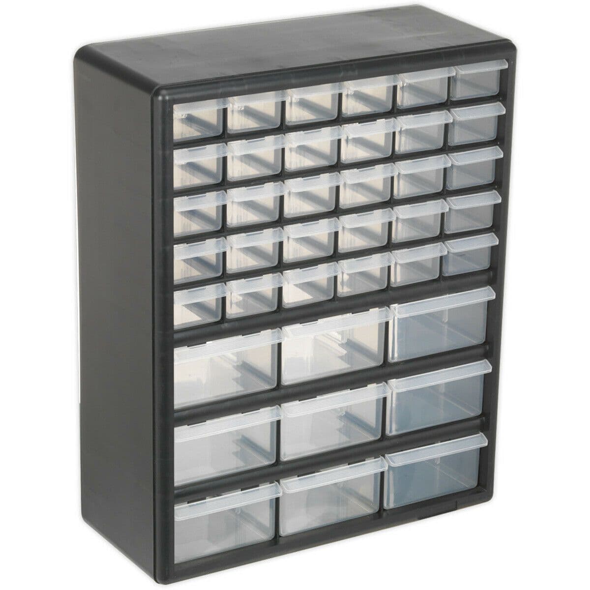 375 x 165 x 470mm 39 Drawer Parts Cabinet - BLACK - Wall Mounted / Standing Box