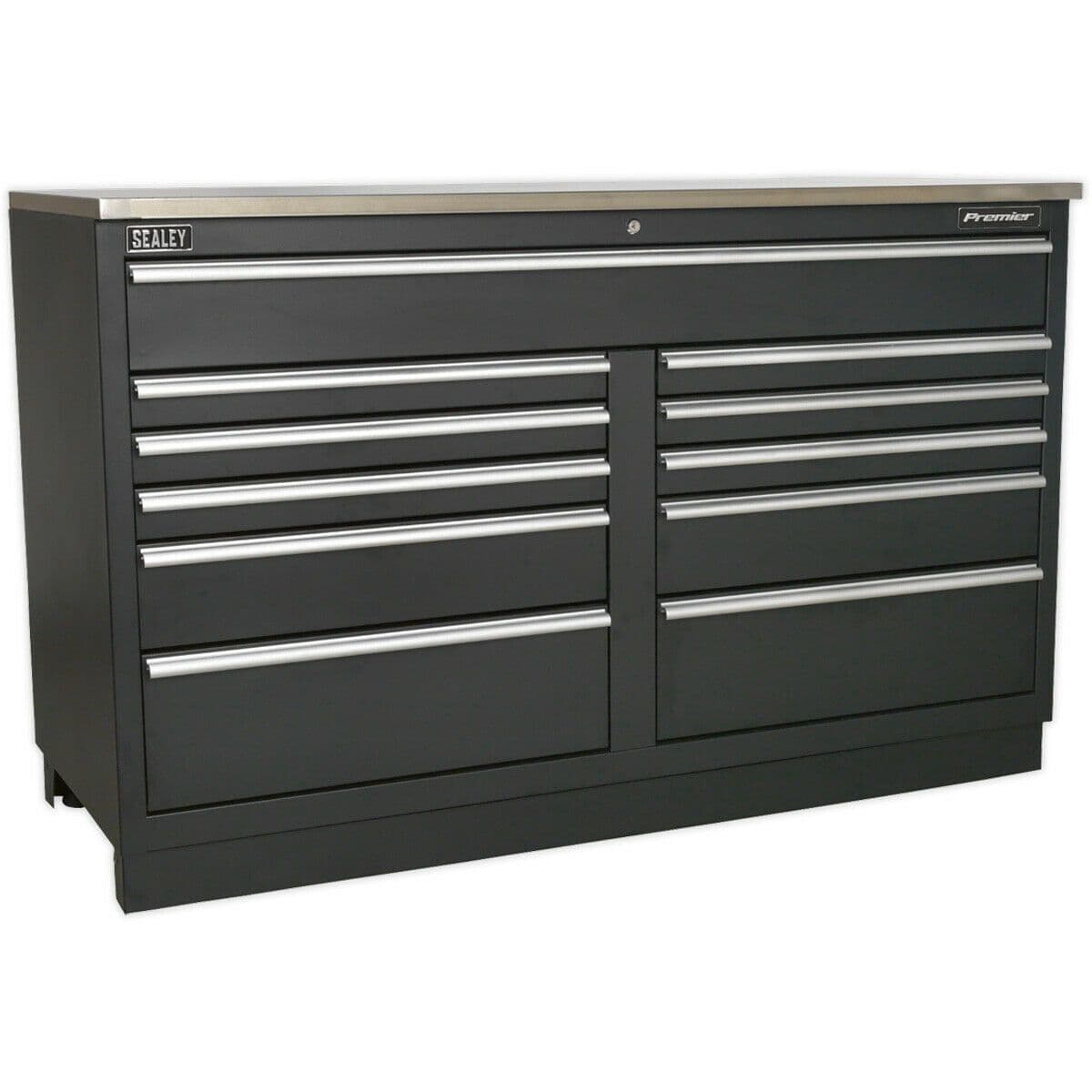 1.55m Heavy Duty Modular Floor Cabinet - 11 Locking Drawers - Steel Construction