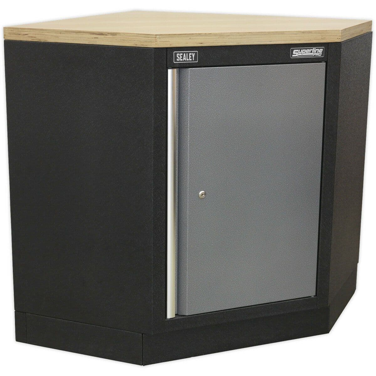865mm Modular Corner Floor Cabinet Adjustable Shelf Lockable Door 2 Keys