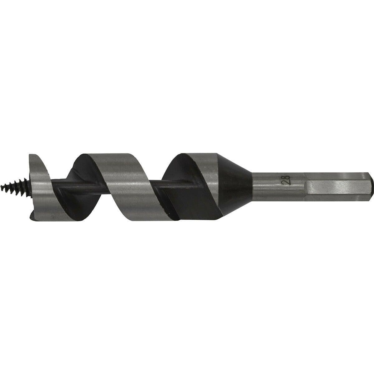 28 x 155mm Hardened Auger Wood Drill Bit Hexagonal Shank Woodwork Timber