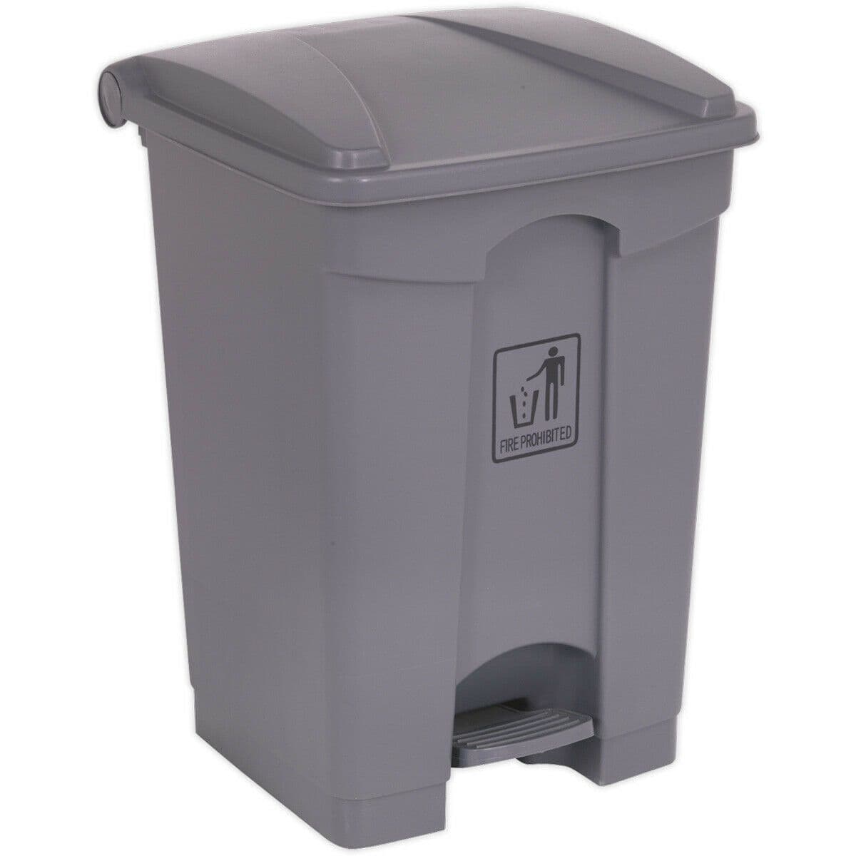 45 Litre Square Plastic Pedal Bin Hands Free Operation Large Waste Bin