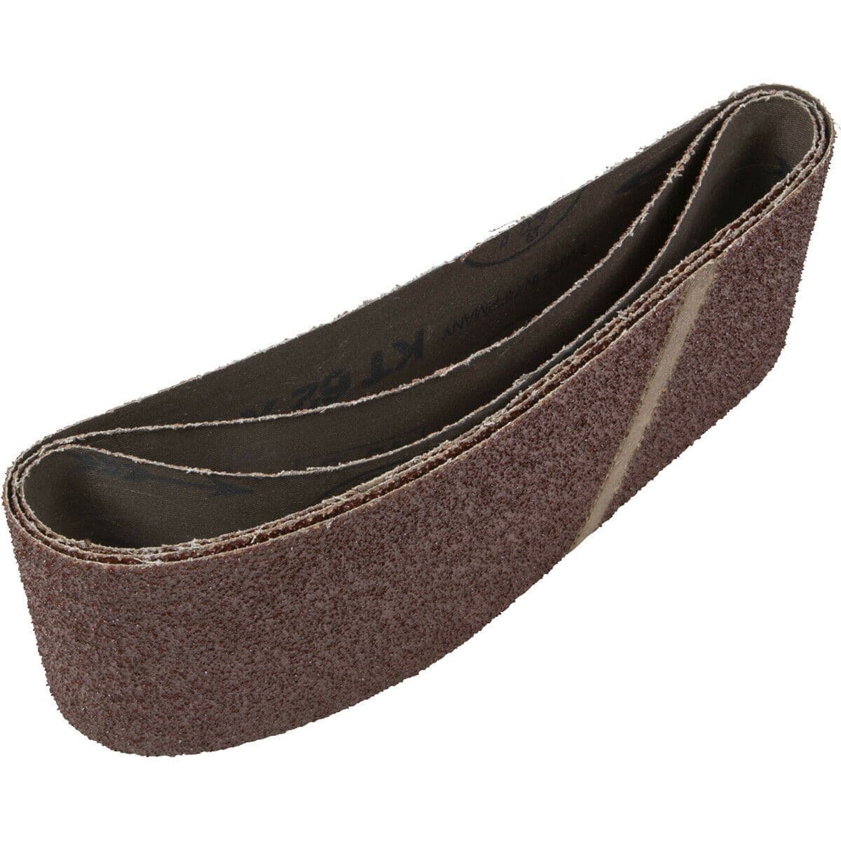 3 PACK - 100mm x 610mm Sanding Belts - 24 Grit Premium Cloth Backed Grind Loop