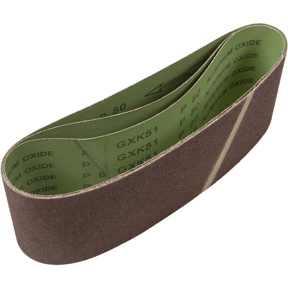 3 PACK 100mm x 610mm Sanding Belts 80 Grit Premium Cloth Backed Grind Loop