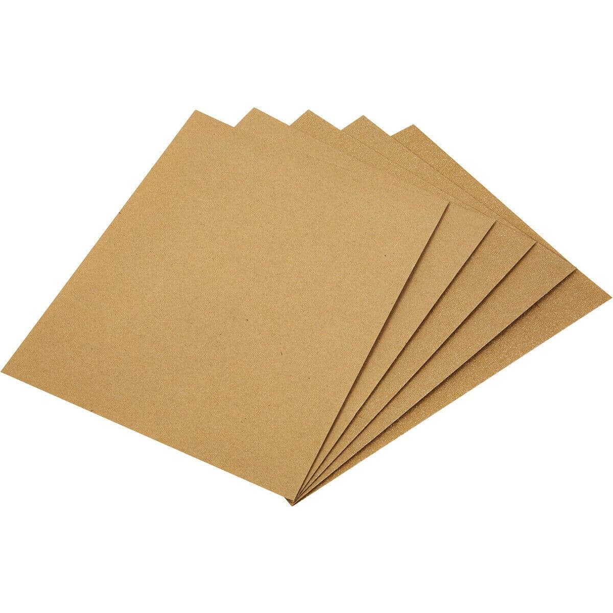 5 PACK Glasspaper 280 x 230mm Suitable Hand Use Wood Paint