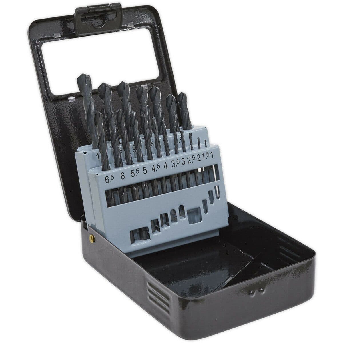 19 Piece Roll Forged HSS Drill Bit 1mm to 10mm 118 Degree Point Tip Case