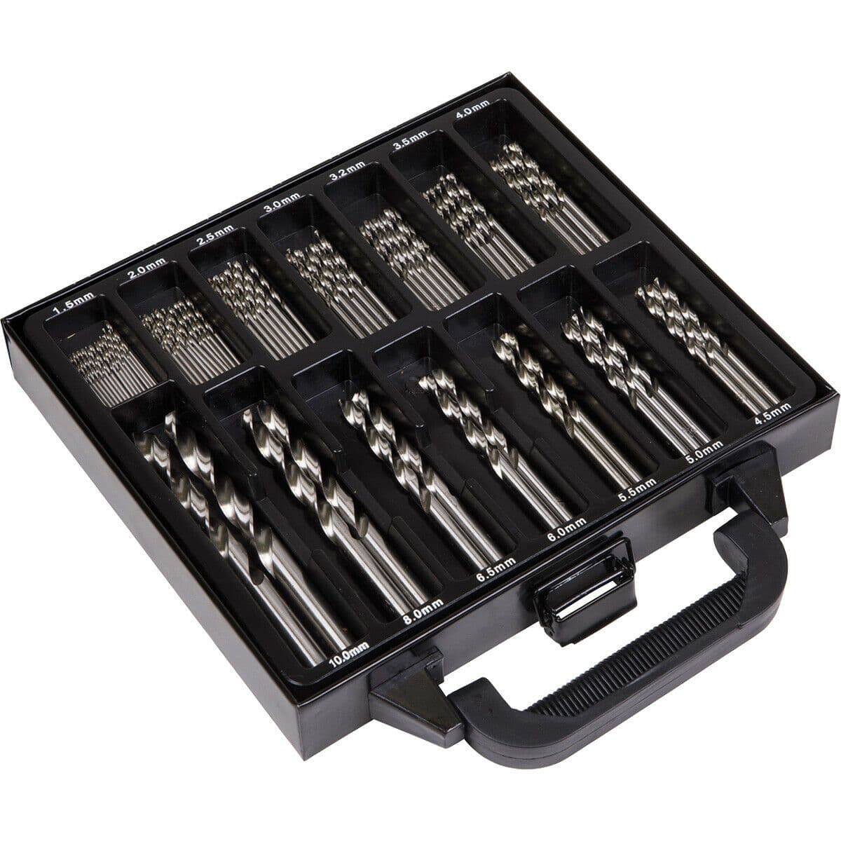 99 Piece Fully Ground HSS Drill Bit Assortment Split Point Self Centring Tips