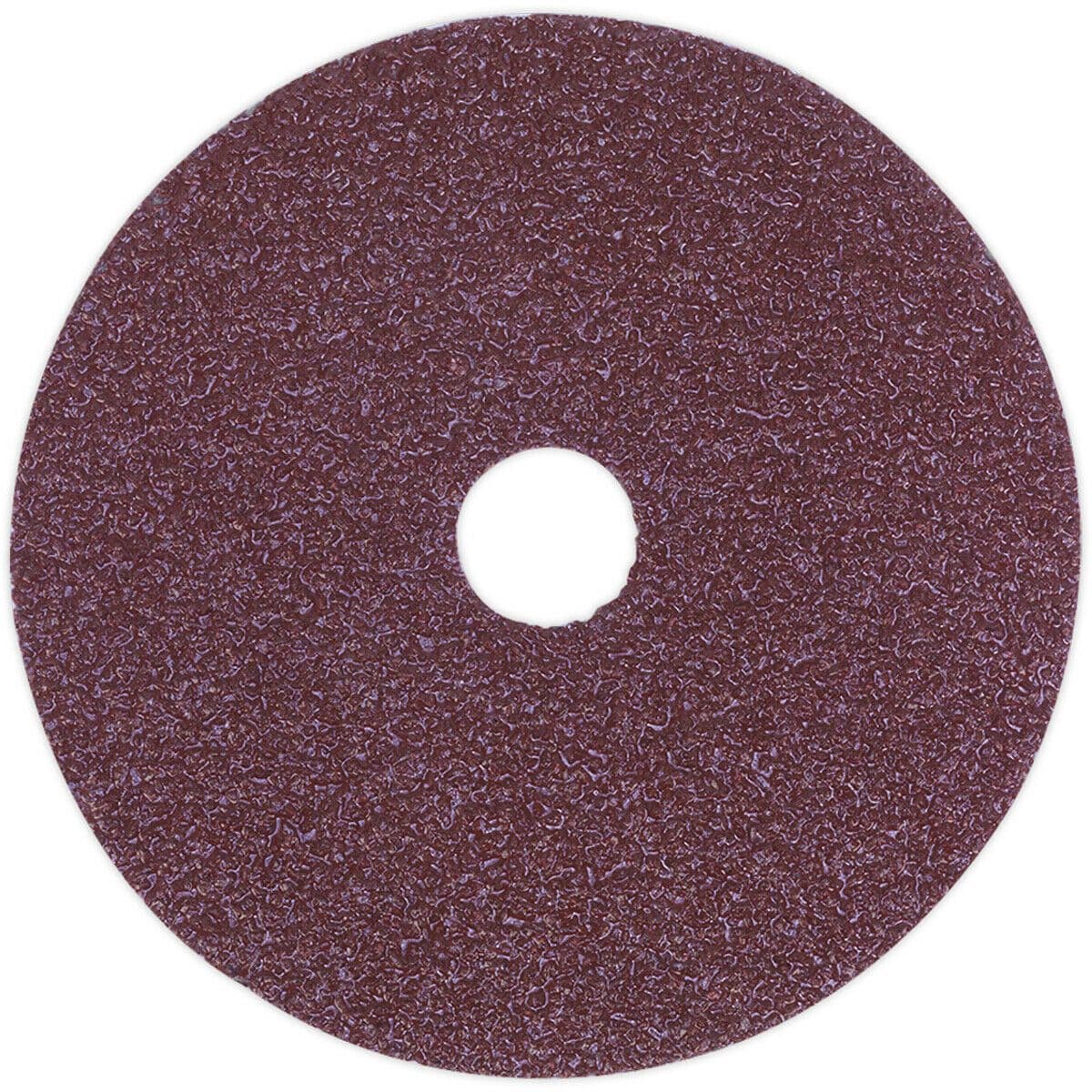 25 PACK - 115mm Fibre Backed Sanding Discs - 50 Grit Aluminium Oxide Round Sheet