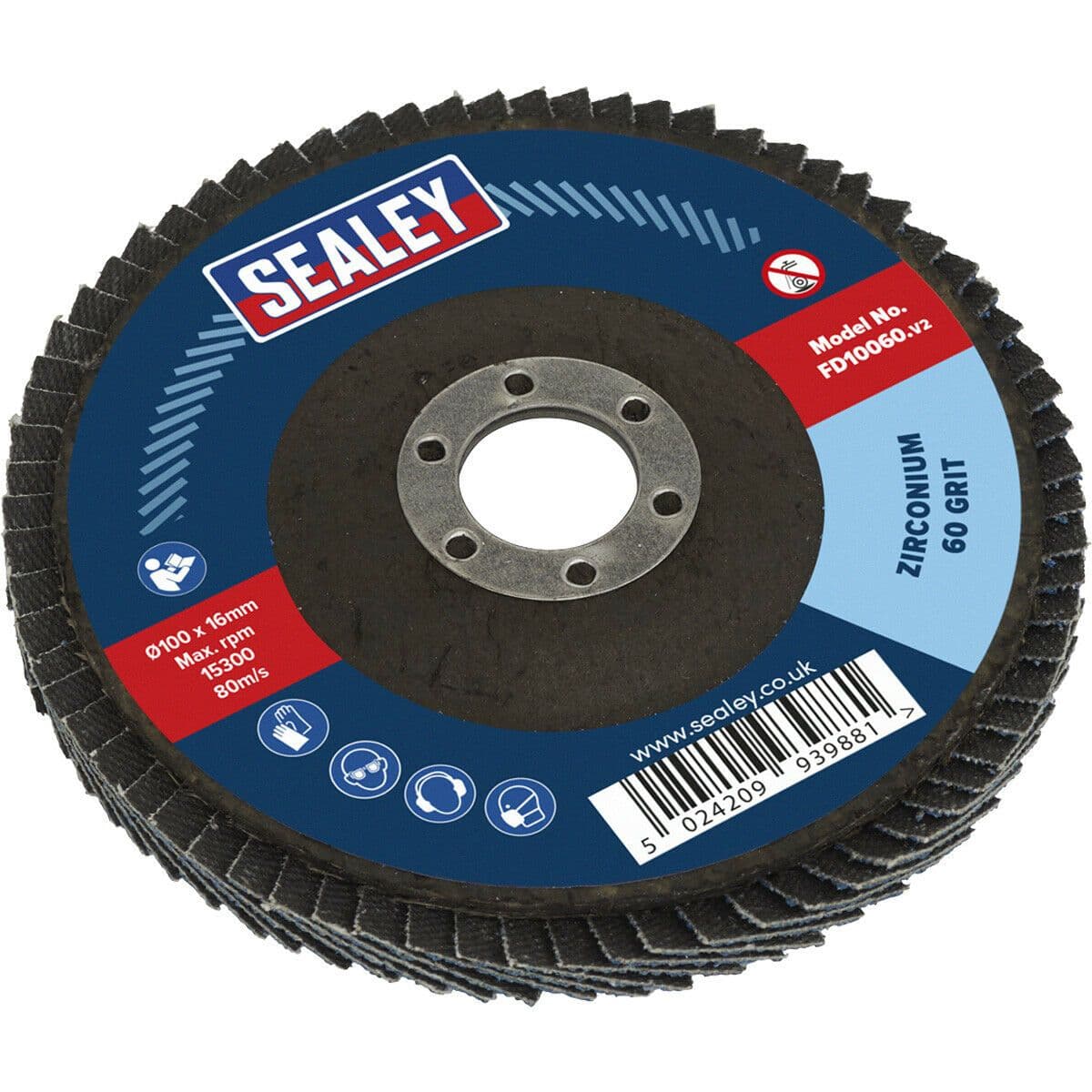 100mm Zirconium Flap Disc 16mm Bore Depressed Centre Disc 60 Grit
