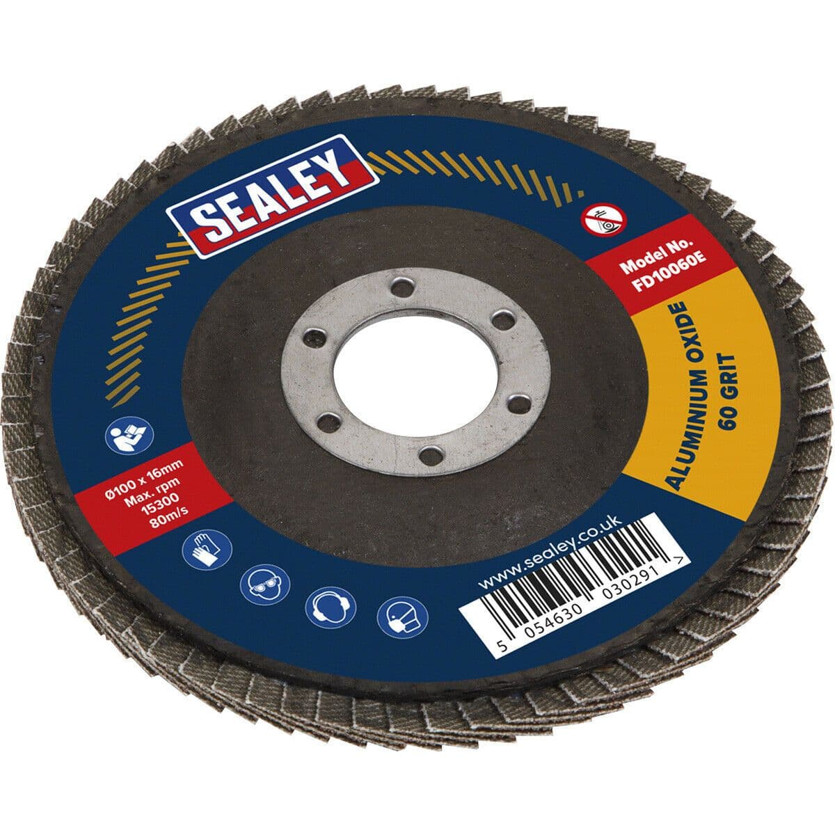 100mm Aluminium Oxide Flap Disc - 16mm Bore - Depressed Centre Disc - 60 Grit