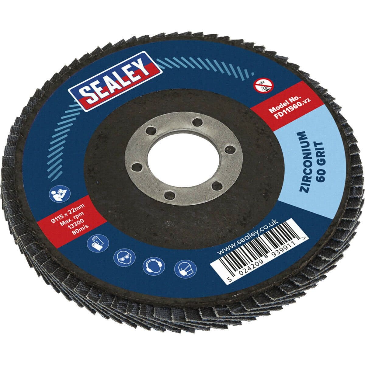 115mm Zirconium Flap Disc 22mm Bore Depressed Centre Disc 60 Grit