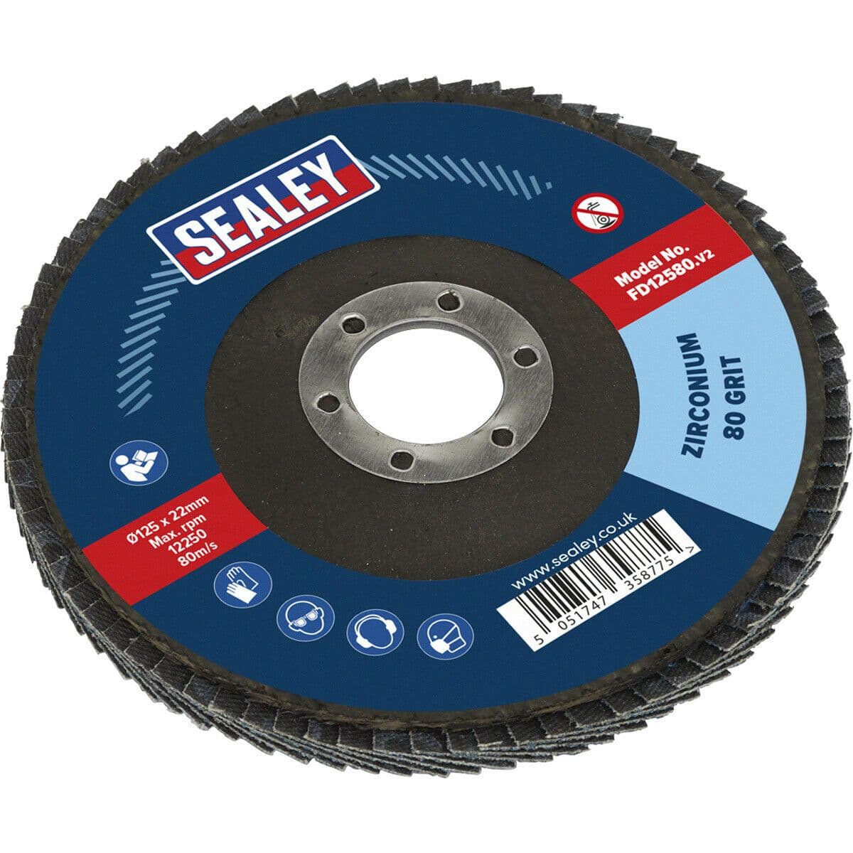 125mm Zirconium Flap Disc 22mm Bore Depressed Centre Disc 80 Grit