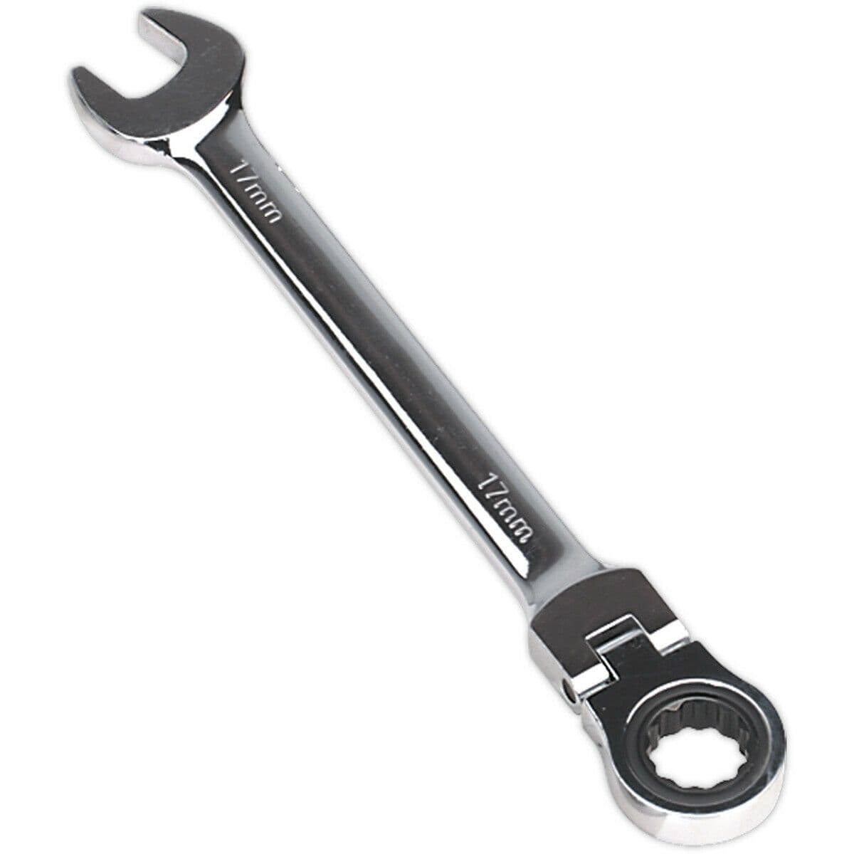 17mm Flexible Ratchet Combination Spanner - Flexible Ring Head - Chrome Vanadium
