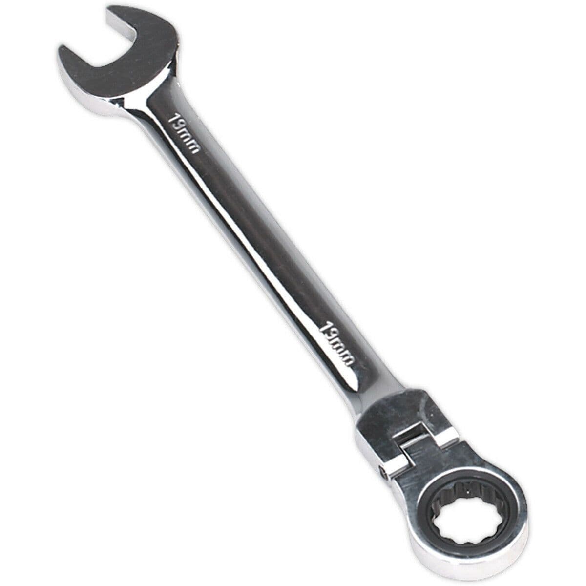 19mm Flexible Ratchet Combination Spanner Flexible Ring Head Chrome Vanadium