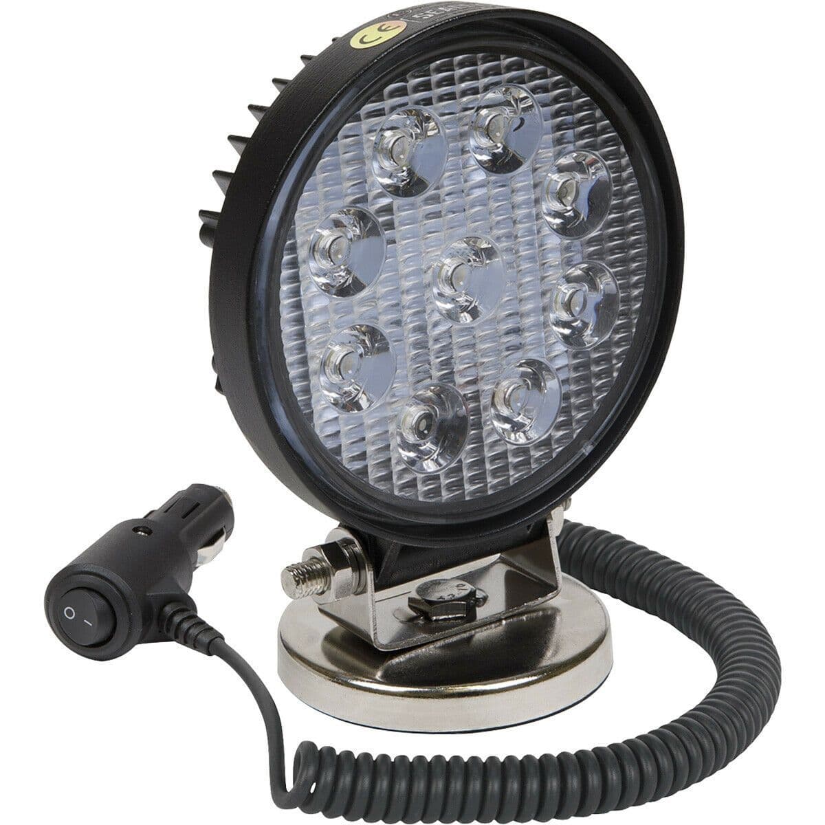 Waterproof Work Light & Magnetic Base 27W SMD LED 115mm Round Flash Torch