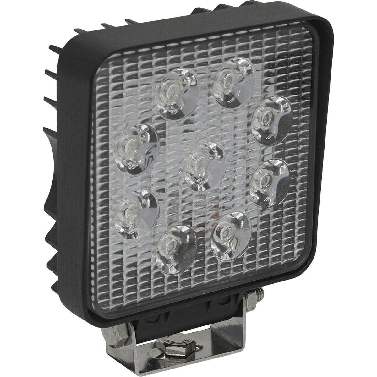Waterproof Work Light & Mounting Bracket 27W SMD LED 108mm Square Flash Torch
