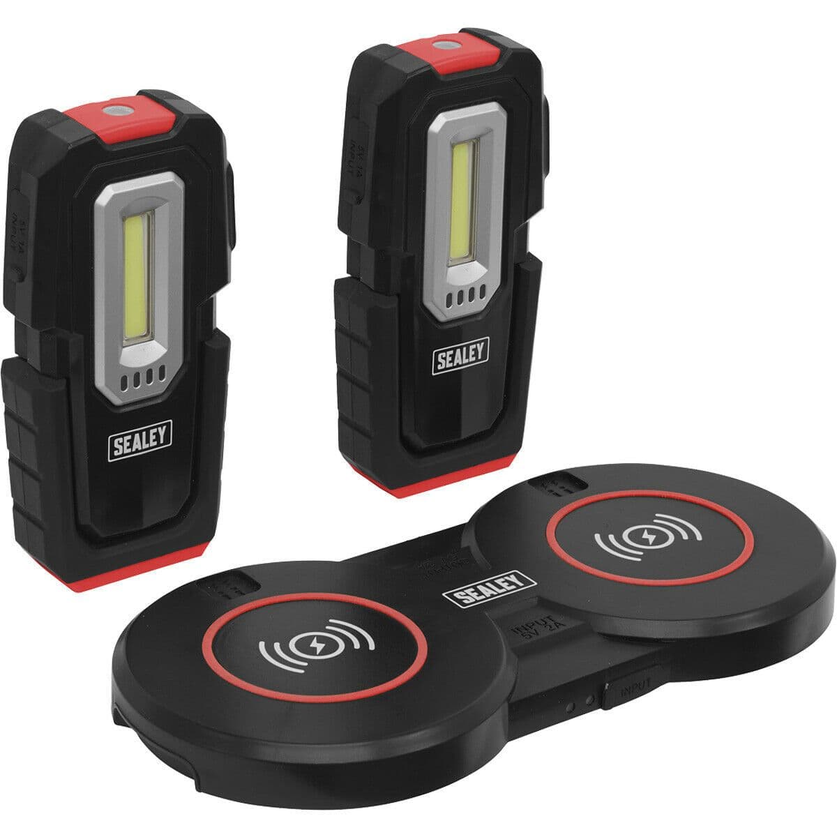 2 x Magnetic Inspection Light & Dual Charging Base 3W COB & 1W SMD LED