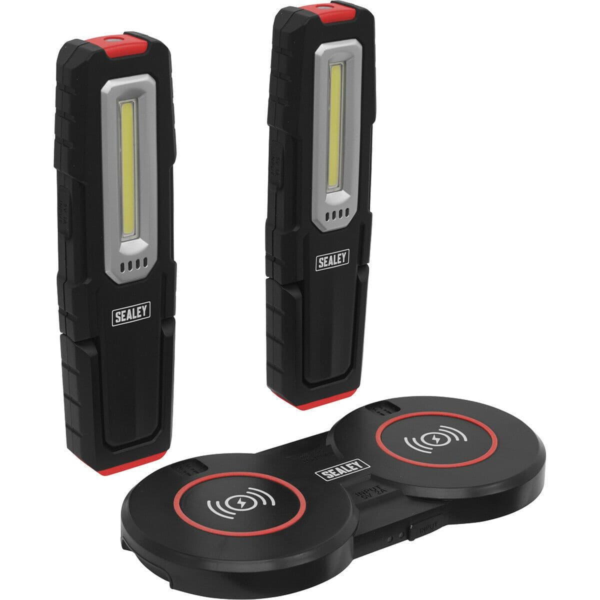 2 x Slim Magnetic Inspection Light & Dual Charging Base 5W COB & 1W SMD LED