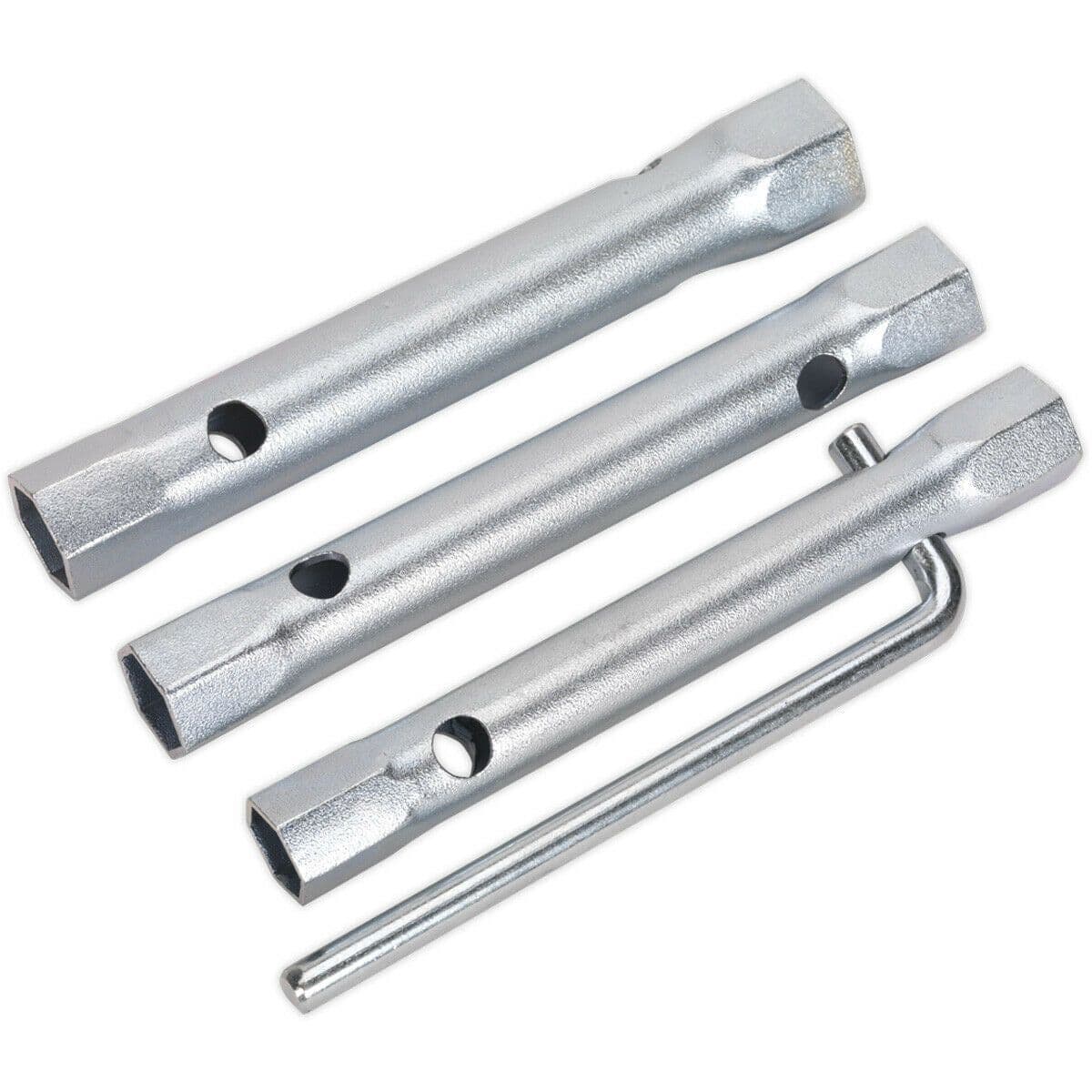 3 Piece Double Ended Long Reach Spark Plug Spanner Set L Bar Storage Pouch