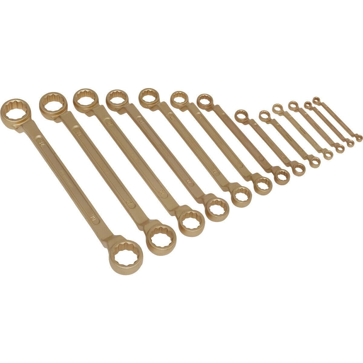 13 Piece Combination Ring End Spanner Set Non Sparking Beryllium