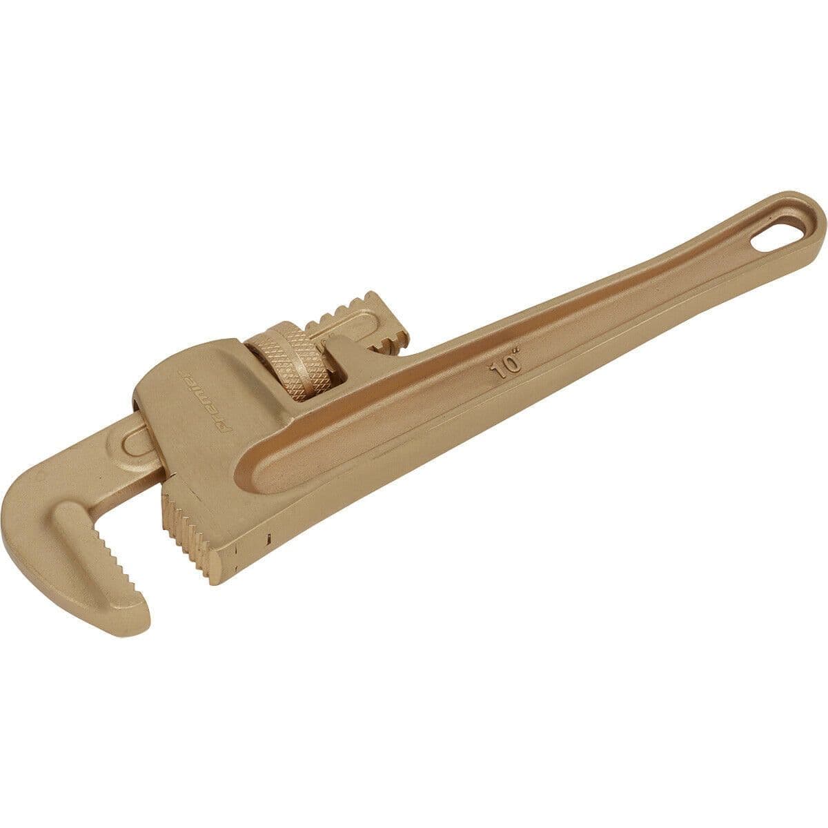 250mm Non Sparking Adjustable Pipe Wrench 45mm Jaw Capacity Beryllium