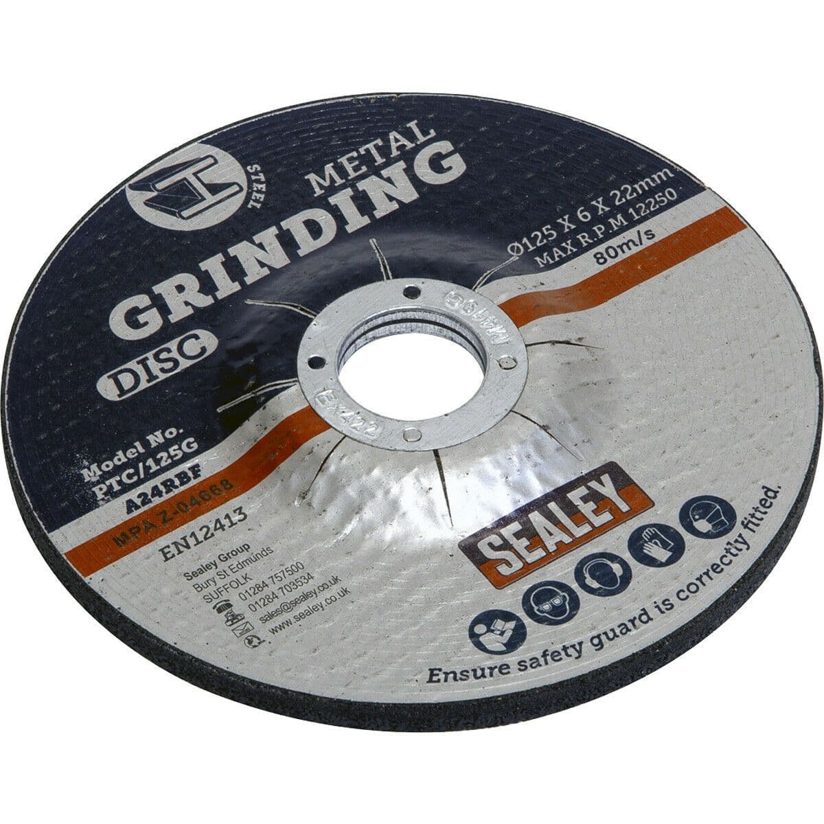 Aluminium Oxide DPC Metal Grinding Disc - 125 x 6mm - 22mm Bore Depressed Centre