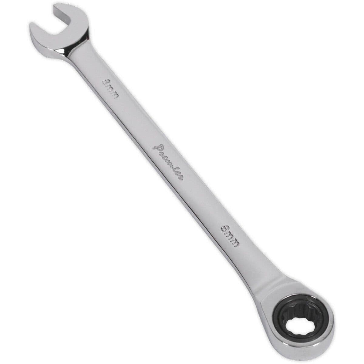 8mm Ratchet Combination Spanner - Chrome Vanadium Steel - 72 Tooth Ratchet Ring