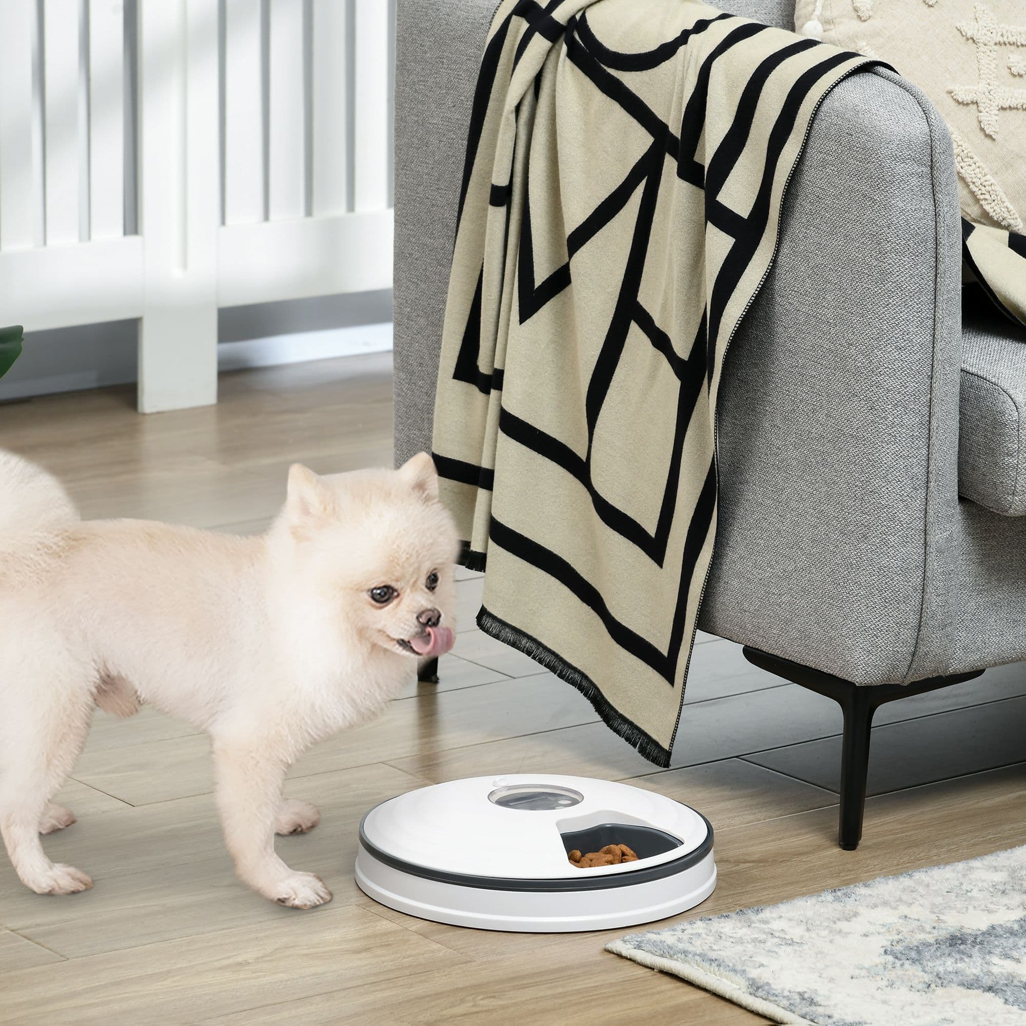 Automatic Pet Feeder with Digital Timer Six-Meal Food Dispenser Trays