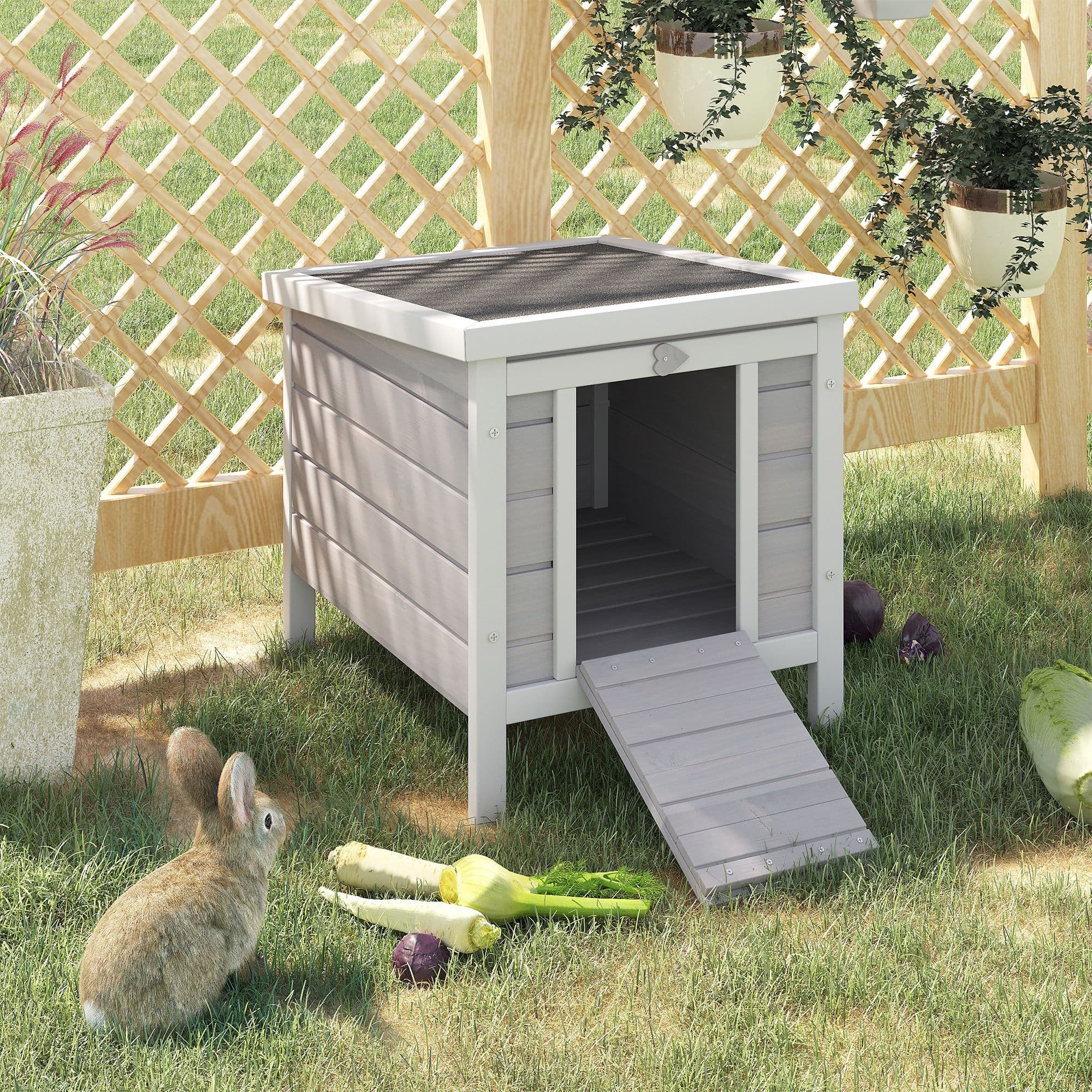 Wooden Rabbit Hutch Bunny Cage Guinea Pig House Pet Habitat Small Animals