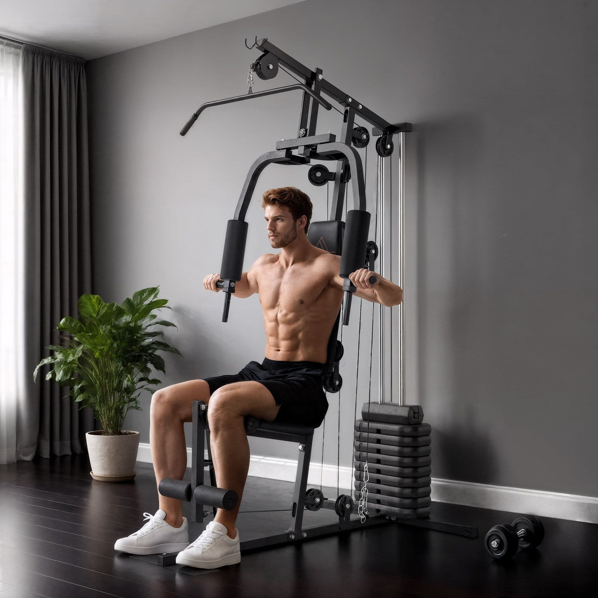 Multifunction Home Gym Machine with 45kg Weights for Full Body Workout