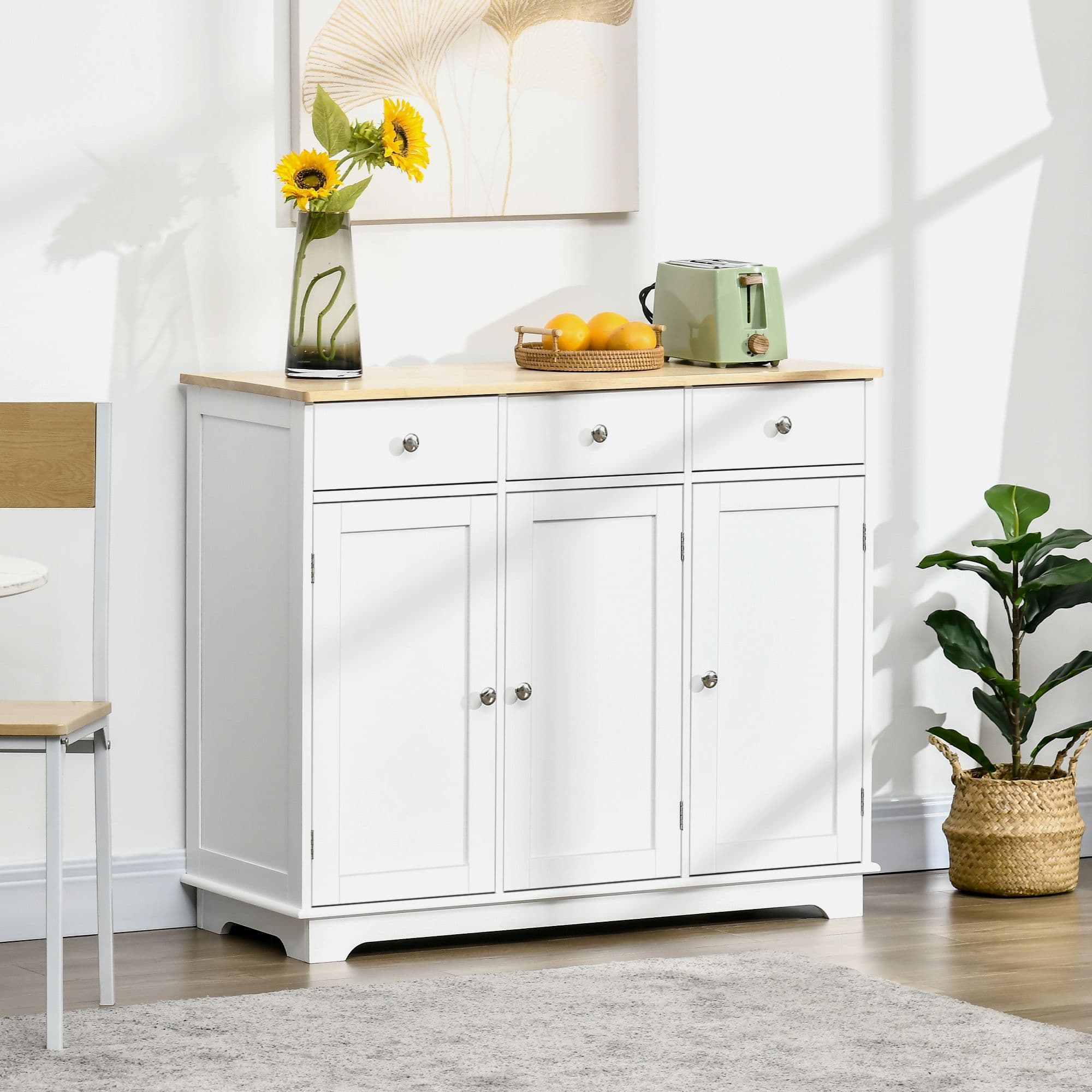 Modern Sideboard Buffet Cabinet with Adjustable Shelves and Drawers