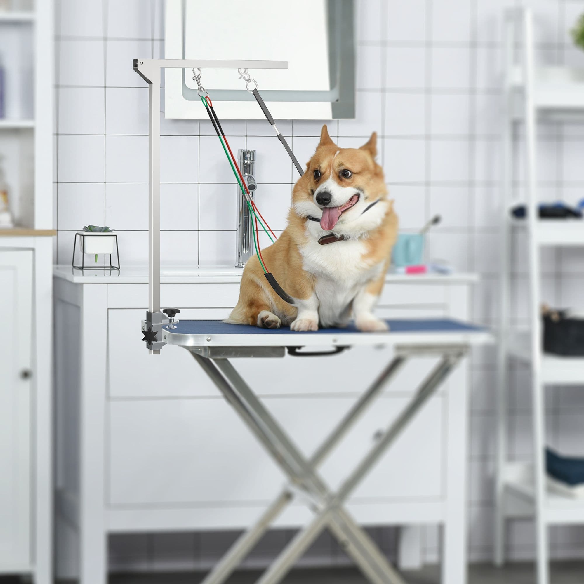 Adjustable Pet Grooming Arm Foldable Grooming Holder with Clamp