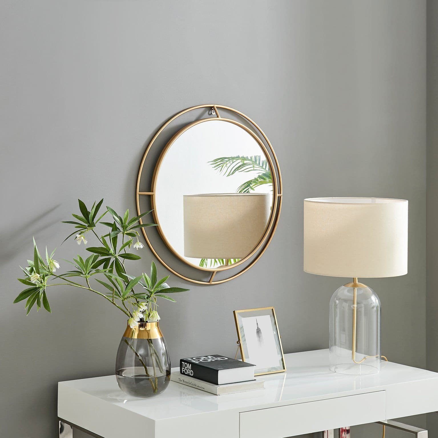 Evie Small 66cm Metal Frame Maritime Porthole Round Hallway Bedroom Dining Living Room Wall Mirror