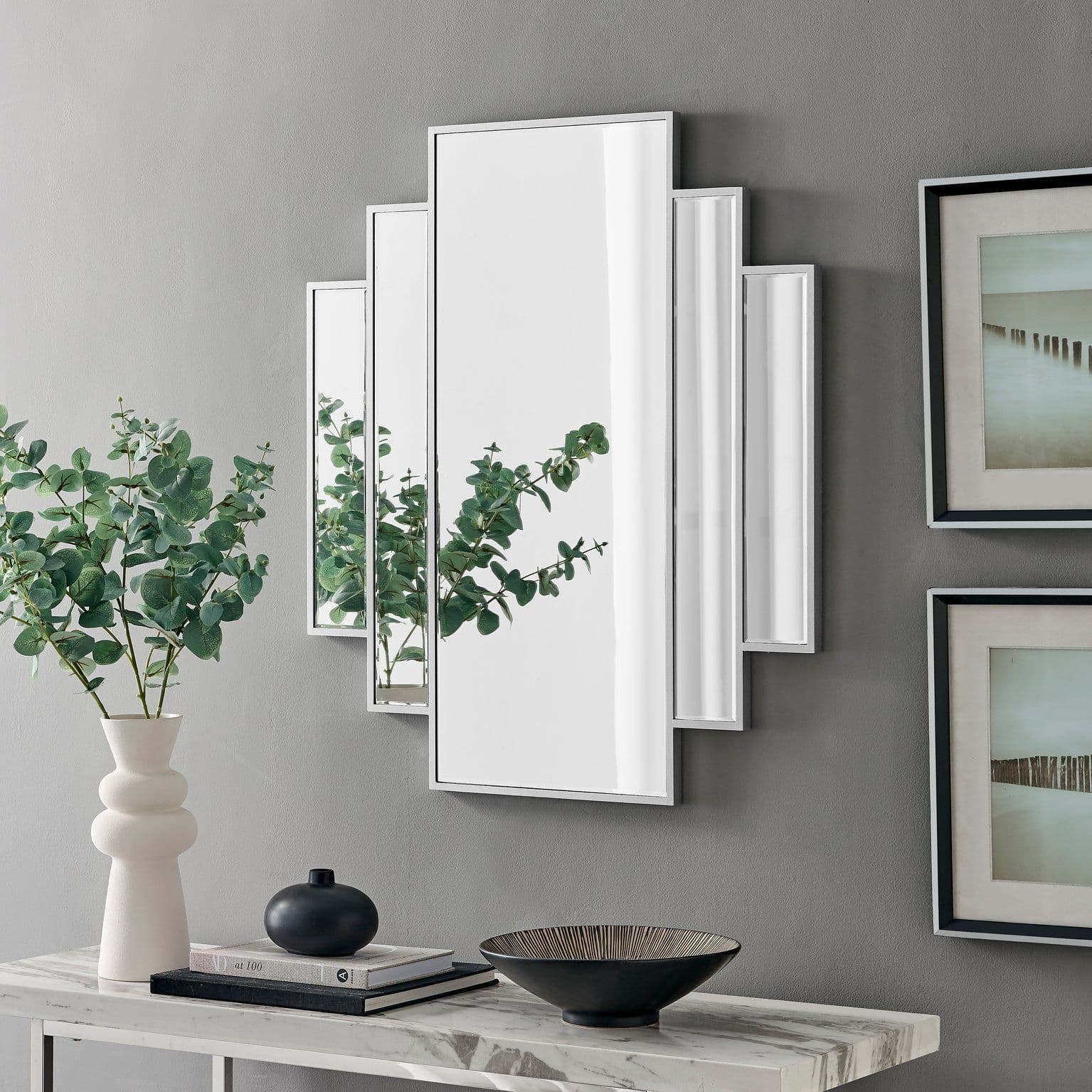Deco Large 1920s Inspired Framed Wall Mirror
