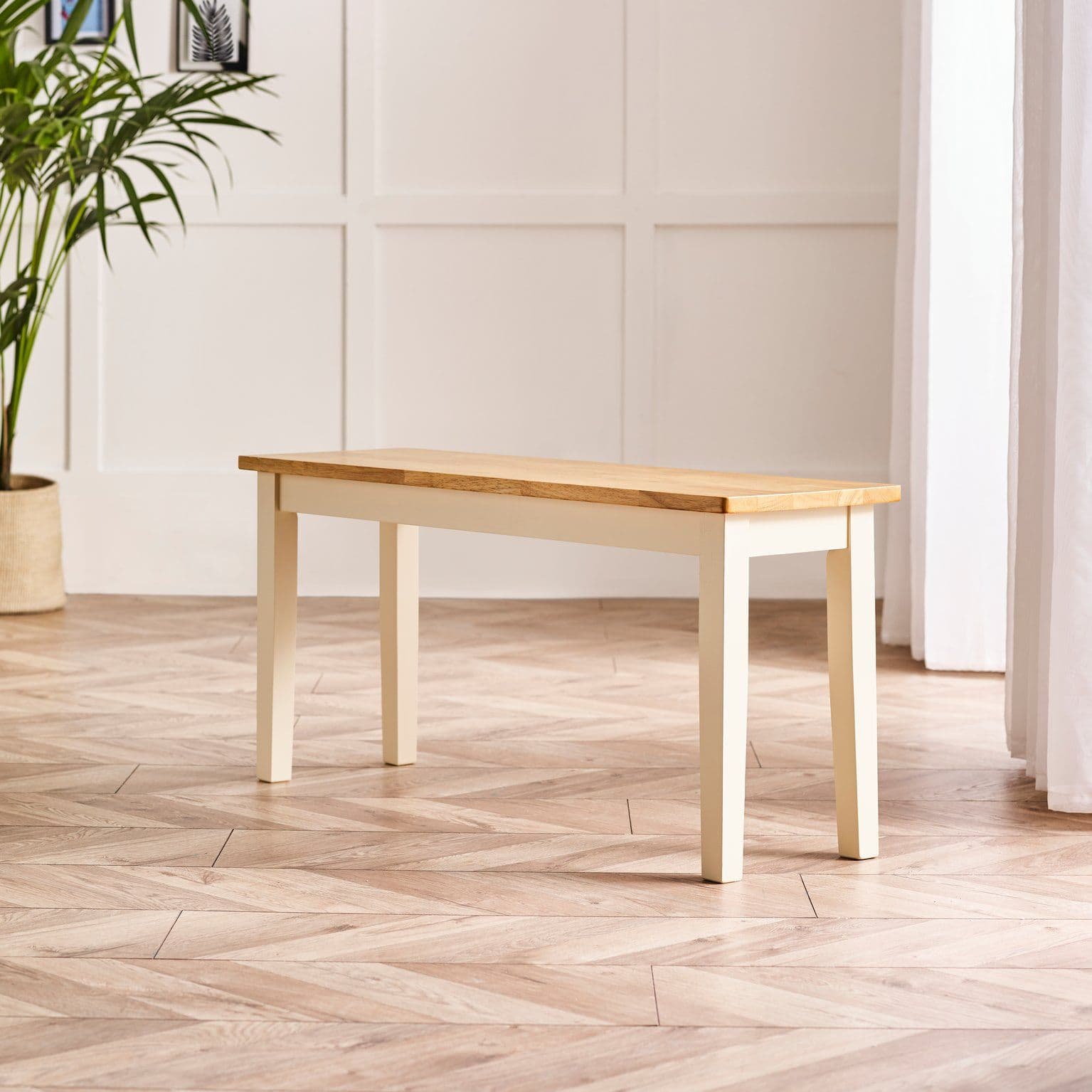 Tenby Small Oak Coloured Wooden Dining Bench